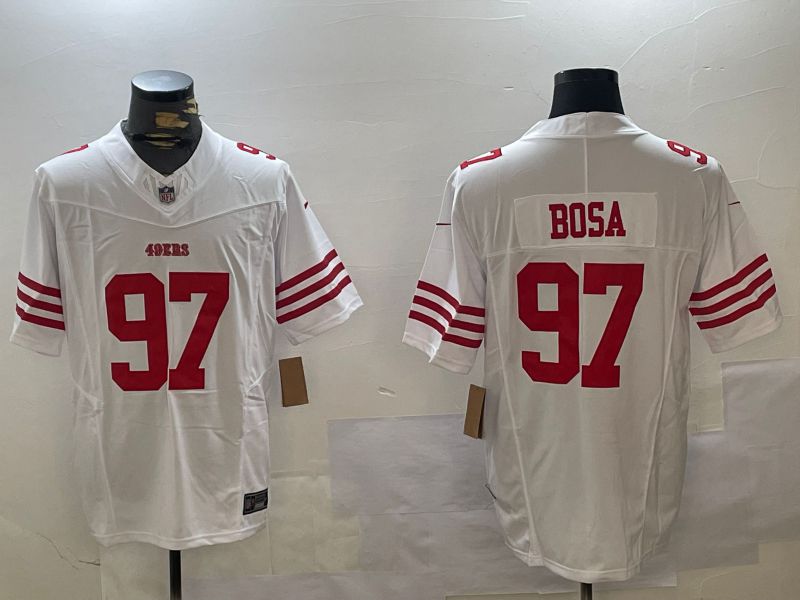 Men San Francisco 49ers #97 Bosa White three generations 2024 Nike Limited NFL Jersey style 1->san francisco 49ers->NFL Jersey